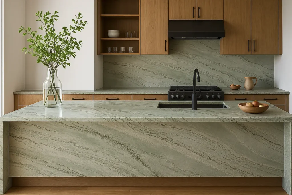 kitchen countertop with infinity white by bolder image stone