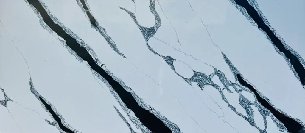 Fluu Slab of Panda White Stone by Bolder Image Stone.