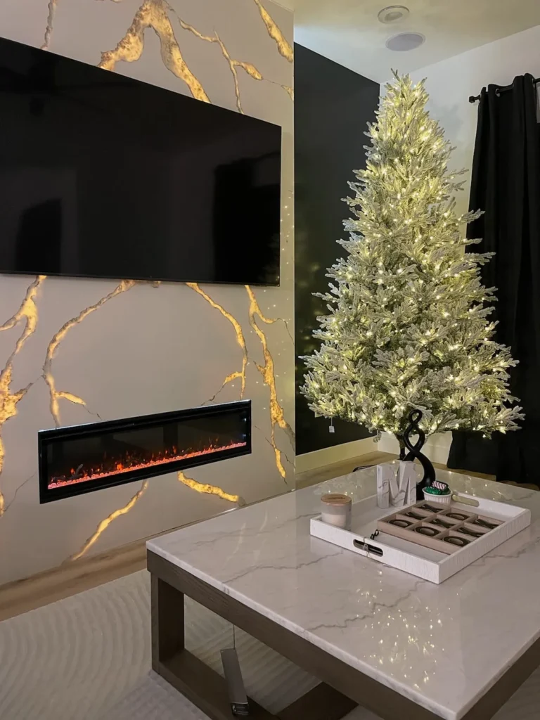 fireplace application with thunder stone by bolder image