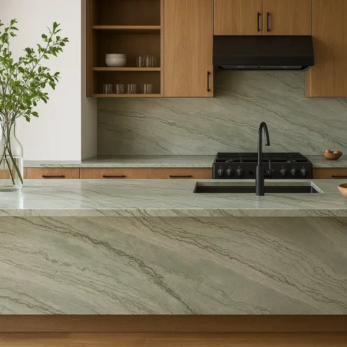kitchen countertop with infinity white by bolder image stone 